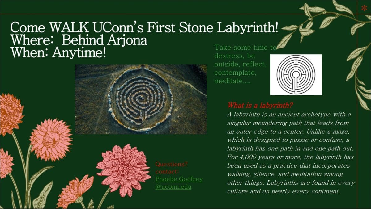Poster advertising local labyrinth.